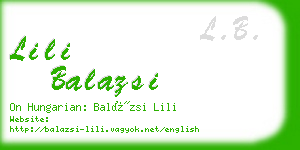 lili balazsi business card